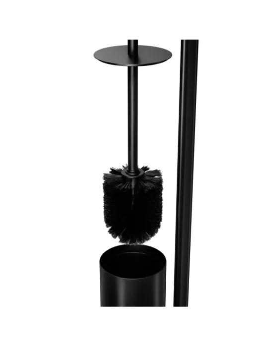 Portarrollos con escobillero FORMADUO - 210 x 160 x 725 mm - Acero / Polipropileno - Negro