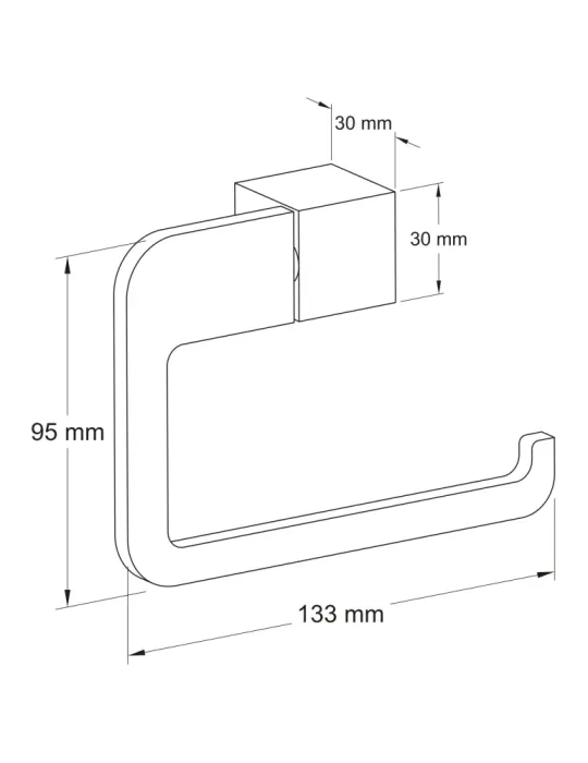 Portarrollos wc OMA-5 - 133 mm - Zamak - Negro mate