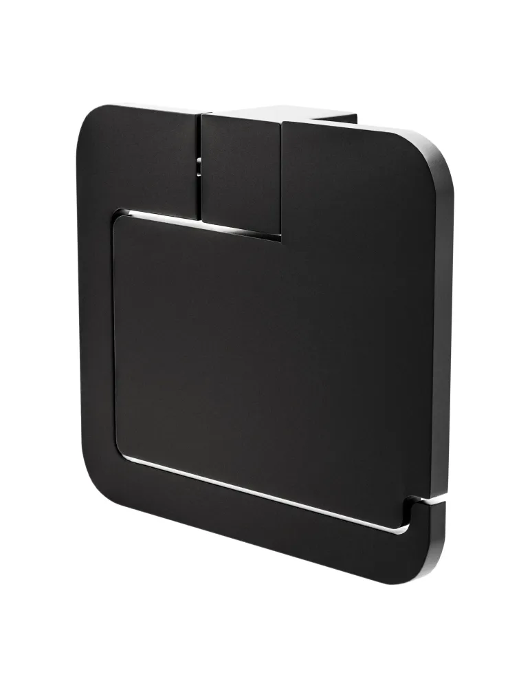 Portarrollos wc con tapa OMA-6 - 134 mm - Zamak - Negro mate