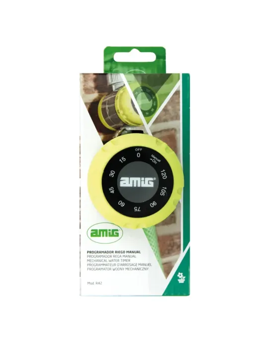 Programador de riego R42 - Ø60 x 80 mm - ABS / goma - Verde pistacho-Negro