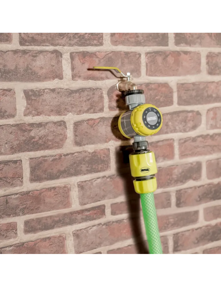 Programador de riego R42 - Ø60 x 80 mm - ABS / goma - Verde pistacho-Negro