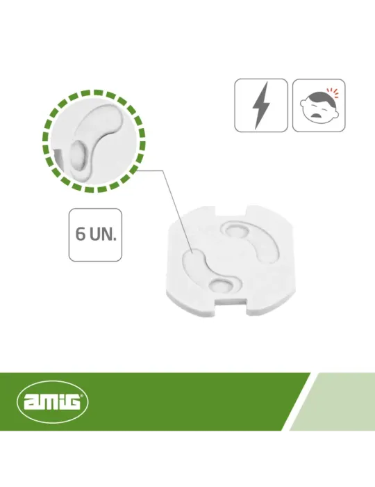 Protector giratorio de enchufe CS513 - ABS - Blanco