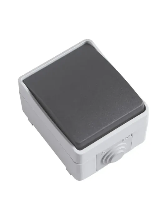 Pulsador estanco IP54 3640 - 90 x 65 x 52 mm - Policarbonato - Gris