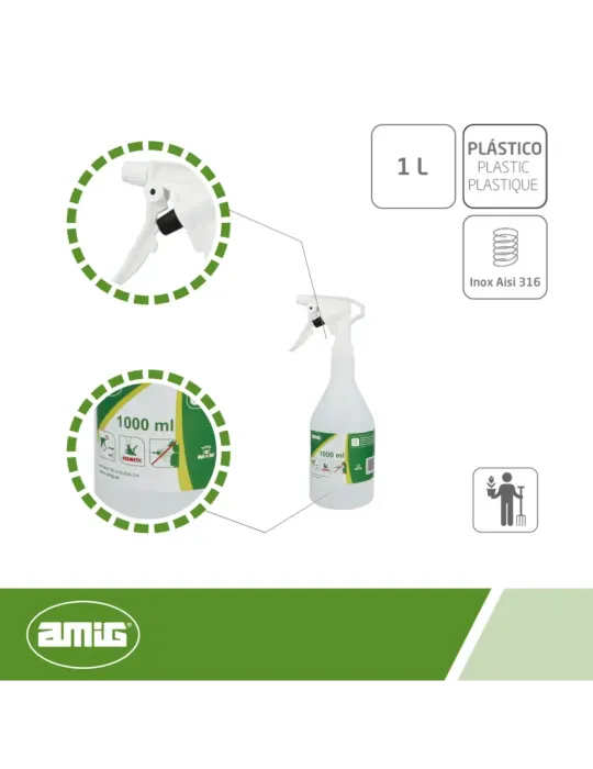 Pulverizador químicos 2081 - 1 l - Polietileno - Blanco