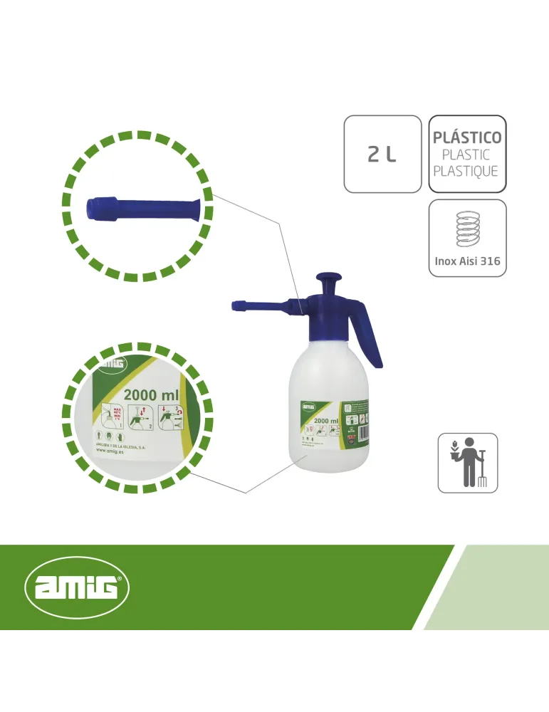 Pulverizador químicos 2082 - 2 l - Polietileno - Blanco/Azul
