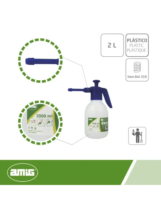 Pulverizador químicos 2082 - 2 l - Polietileno - Blanco/Azul