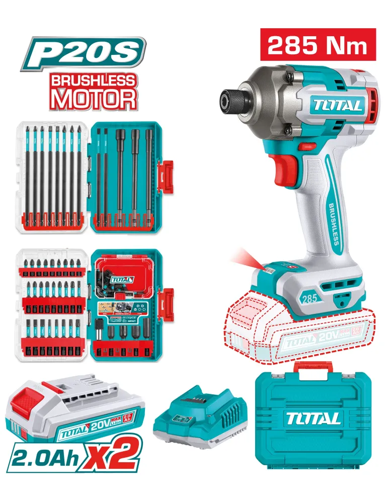 Atornillador impacto 1/4'' Brushless a batería TOSLI250784E - 20 V
