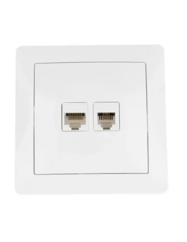 Base de empotrar teléfono y datos 4560 - 85 x 85 mm - Policarbonato - Blanco