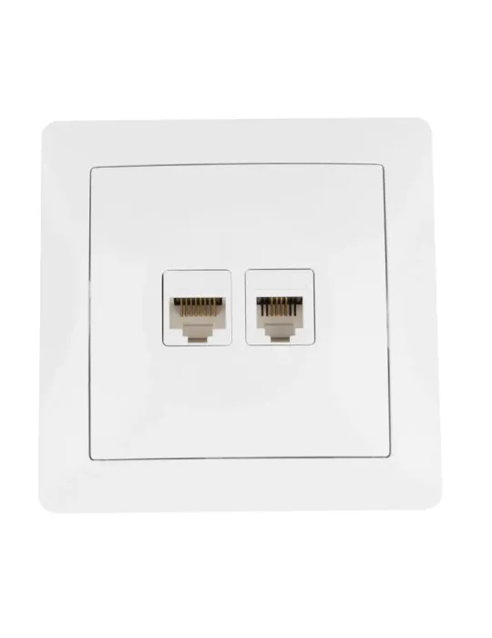 Base de empotrar teléfono y datos 4560 - 85 x 85 mm - Policarbonato - Blanco