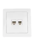Base de empotrar teléfono y datos 4560 - 85 x 85 mm - Policarbonato - Blanco