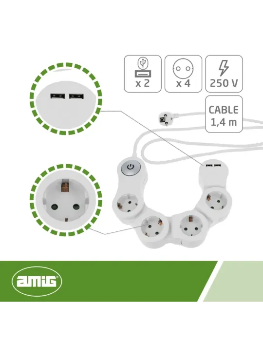 Base múltiple articulada 5530 - Polipropileno - Blanco