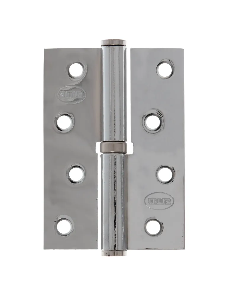 Bisagra 5007 - 100 x 70 x 3 mm - Acero - Cromado brillo - Izquierda