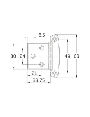 Bisagra 6 - Acero inoxidable 18/8 - Brillo 2