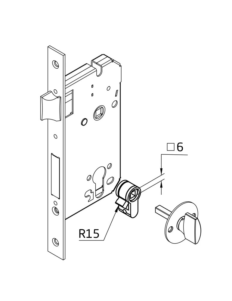 Adaptador cilindro-condena 1 - Zamak - Bicromatado