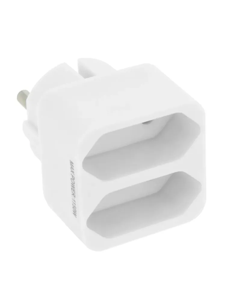 Adaptador de 2 vías 3205 - 44 x 46 x 65 mm - Policarbonato - Blanco