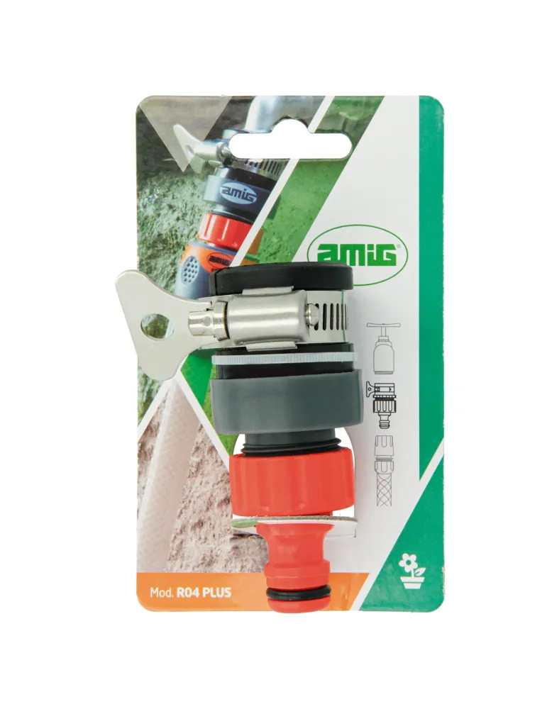Adaptador grifo R04 PLUS - ABS / goma - Naranja-Gris