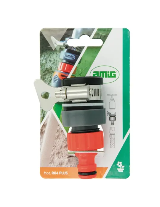 Adaptador grifo R04 PLUS - ABS / goma - Naranja-Gris