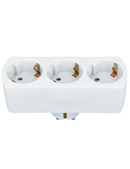 Adaptador schuko de 3 vías 3210 - Policarbonato - Blanco