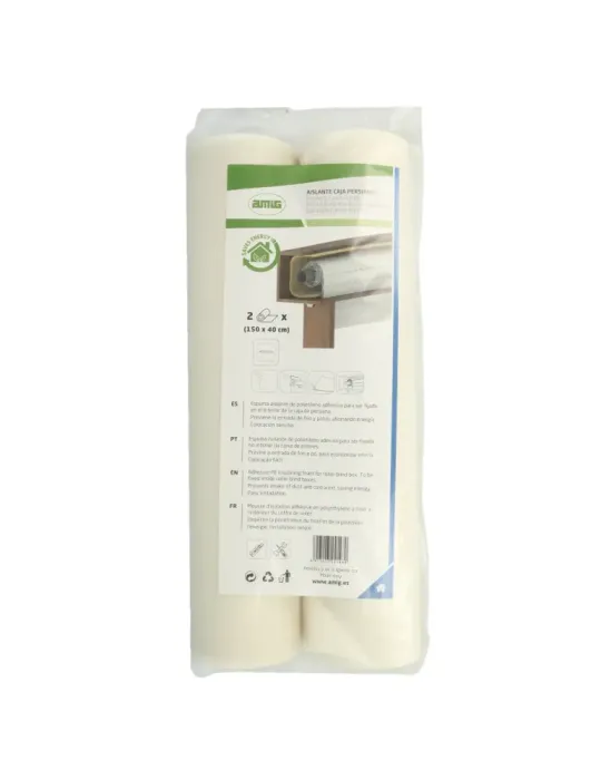 Aislante caja de persiana 1 - 2 Rollos (150 x 40 cm) - Espuma polietileno - Blanco