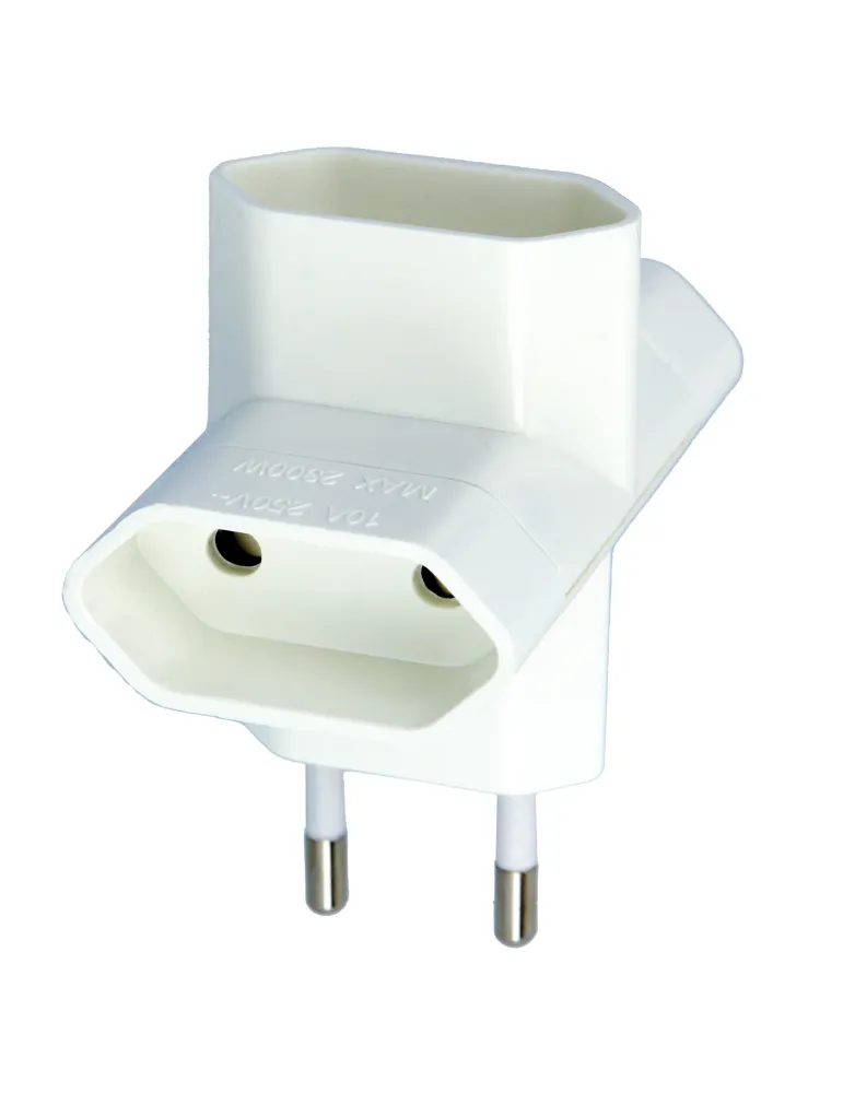 Adaptador de 3 vías 3202 - 44 x 46 x 65 mm - Policarbonato - Blanco
