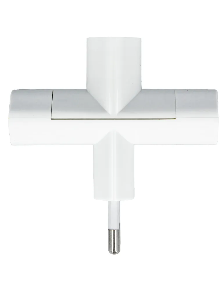 Adaptador de 3 vías 3202 - 44 x 46 x 65 mm - Policarbonato - Blanco