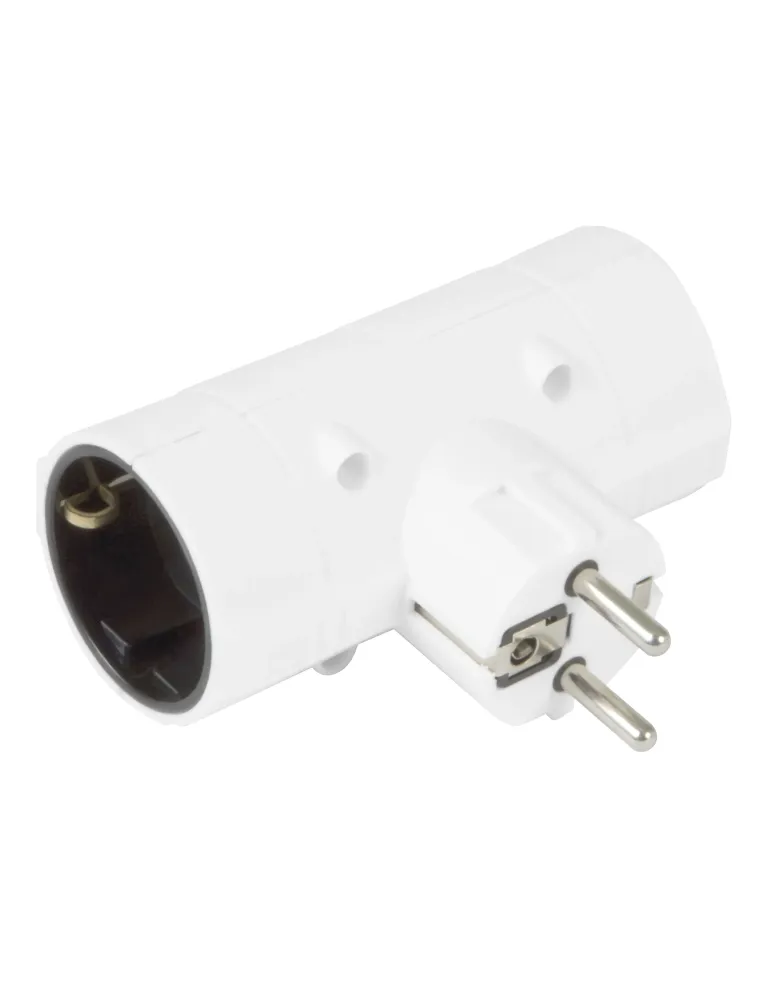 Adaptador schuko de 2 vías 3207 - 85 x 100 x 43 mm - Policarbonato - Blanco