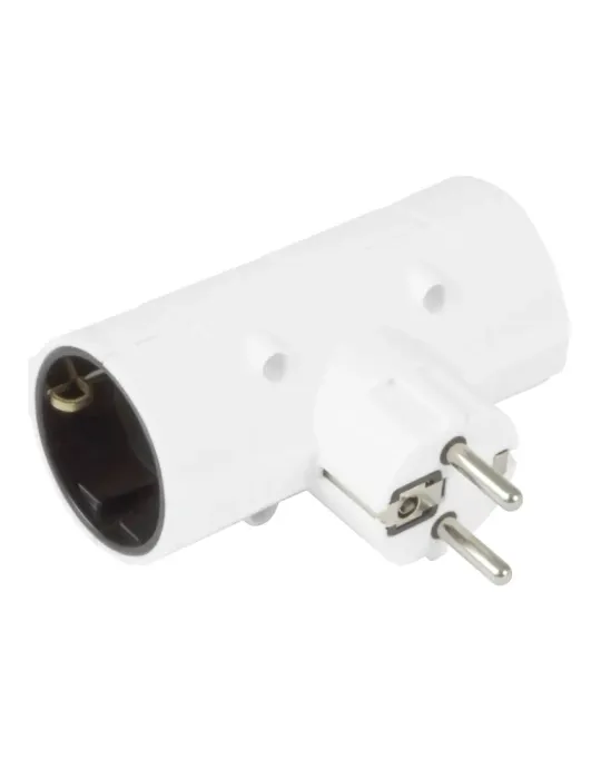 Adaptador schuko de 2 vías 3207 - 85 x 100 x 43 mm - Policarbonato - Blanco