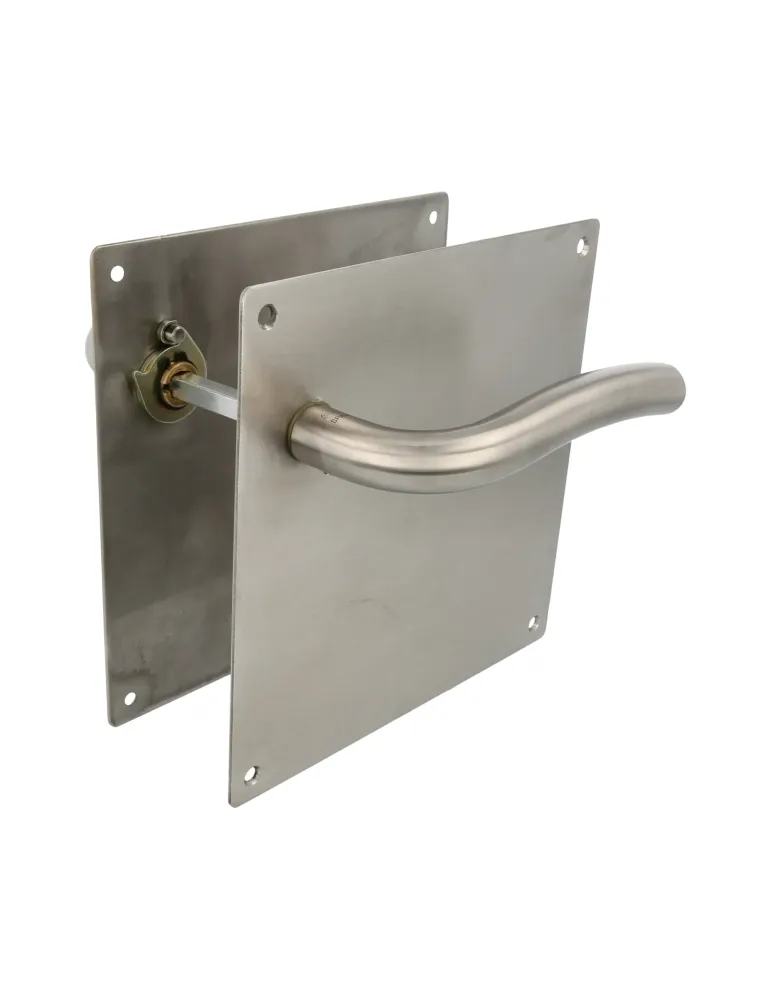 AMIG 10435 - Manilla con placa 19C - 180 x 180 mm - Acero inoxidable 18/8 - Mate