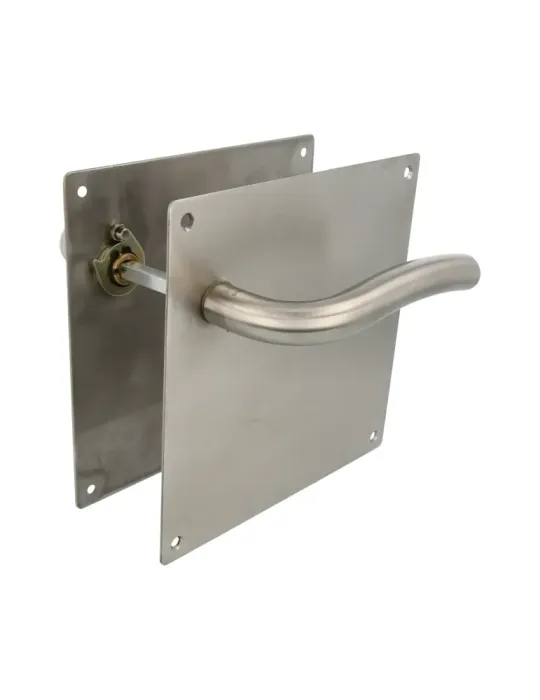 AMIG 10435 - Manilla con placa 19C - 180 x 180 mm - Acero inoxidable 18/8 - Mate