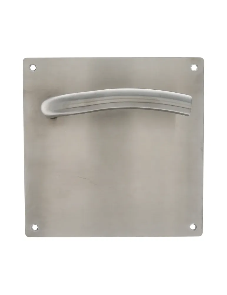 AMIG 10435 - Manilla con placa 19C - 180 x 180 mm - Acero inoxidable 18/8 - Mate