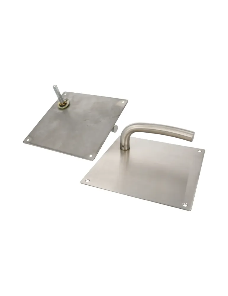 AMIG 10435 - Manilla con placa 19C - 180 x 180 mm - Acero inoxidable 18/8 - Mate