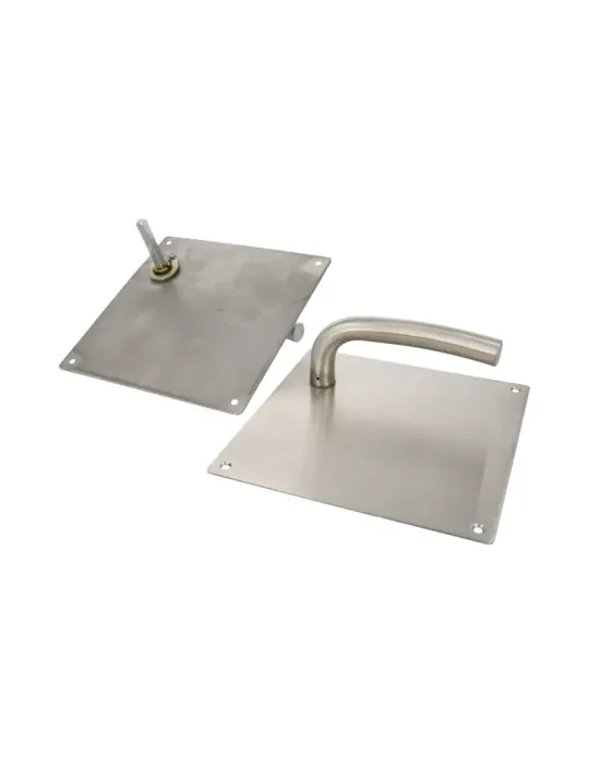 AMIG 10435 - Manilla con placa 19C - 180 x 180 mm - Acero inoxidable 18/8 - Mate