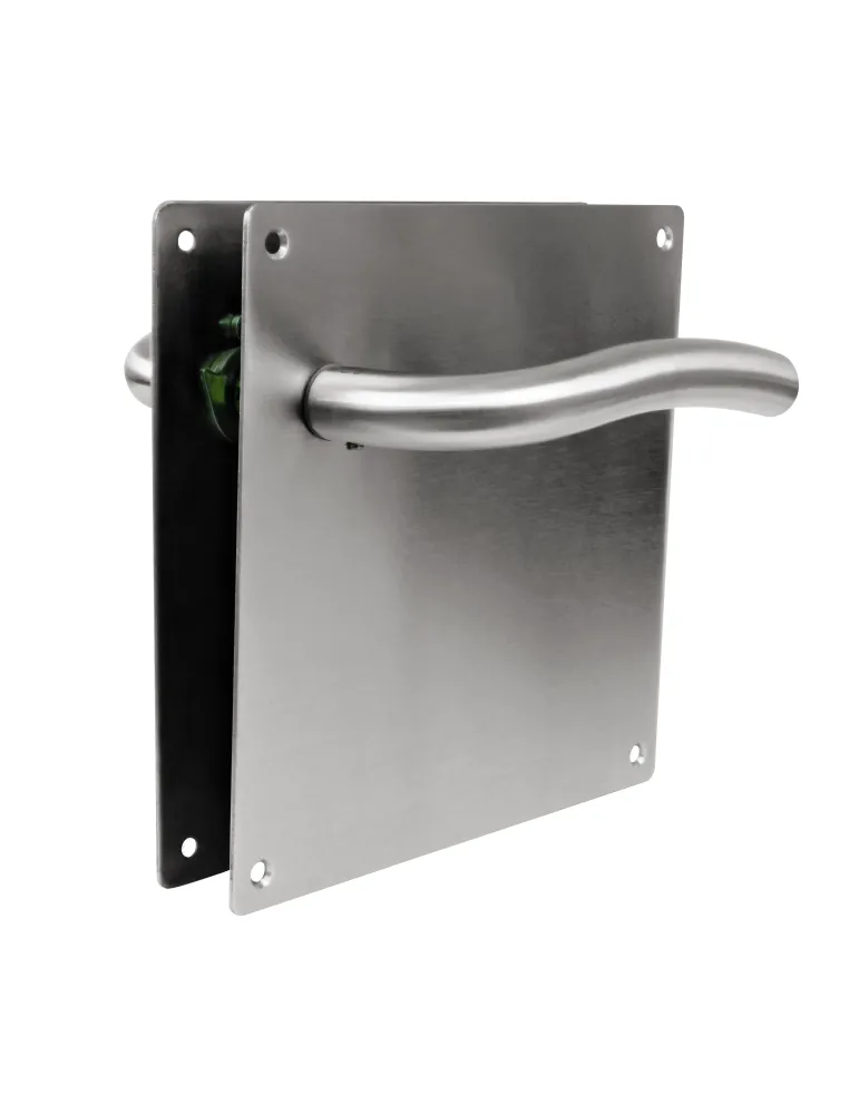 AMIG 10435 - Manilla con placa 19C - 180 x 180 mm - Acero inoxidable 18/8 - Mate