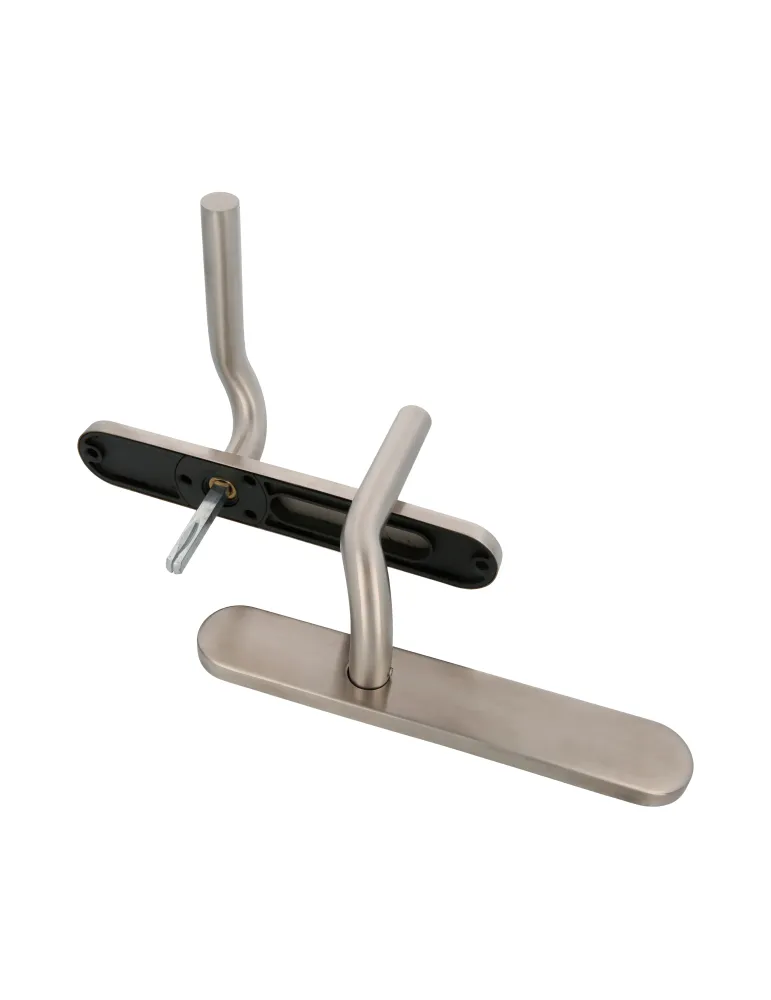 AMIG 10436 - Manilla con placa 20P - 230 x 40 mm - Acero inoxidable 18/8 - Mate