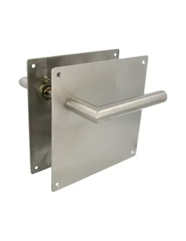 Manilla con placa 7C - 180 x 180 mm - Acero inoxidable 18/8 - Mate