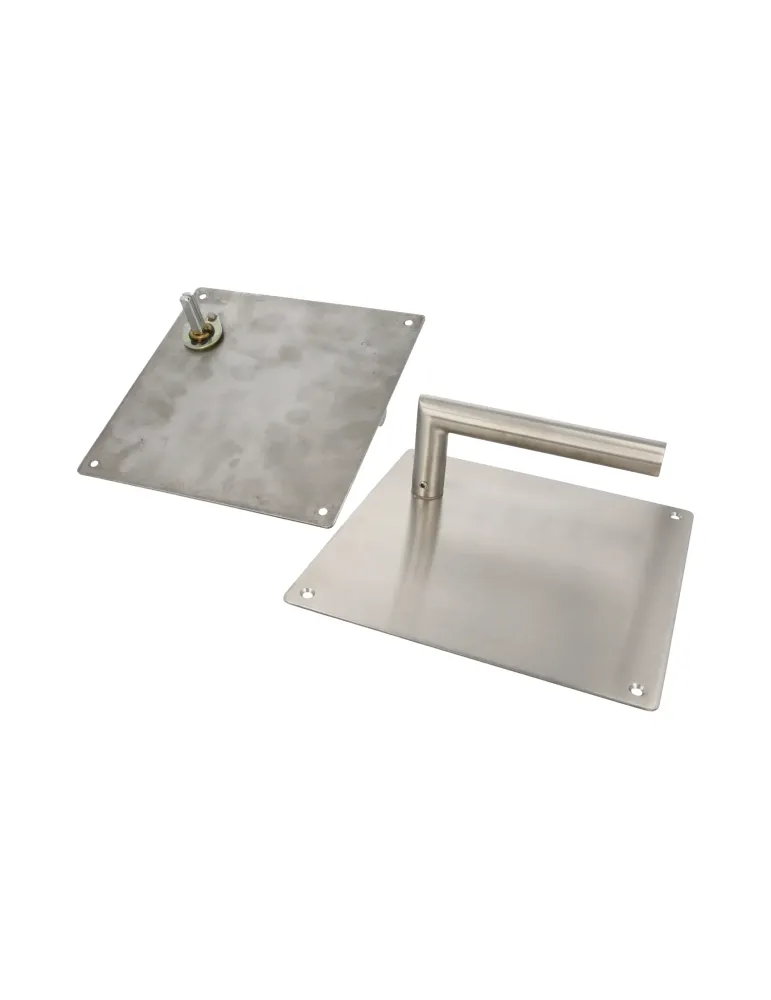 AMIG 10439 - Manilla con placa 7C - 180 x 180 mm - Acero inoxidable 18/8 - Mate