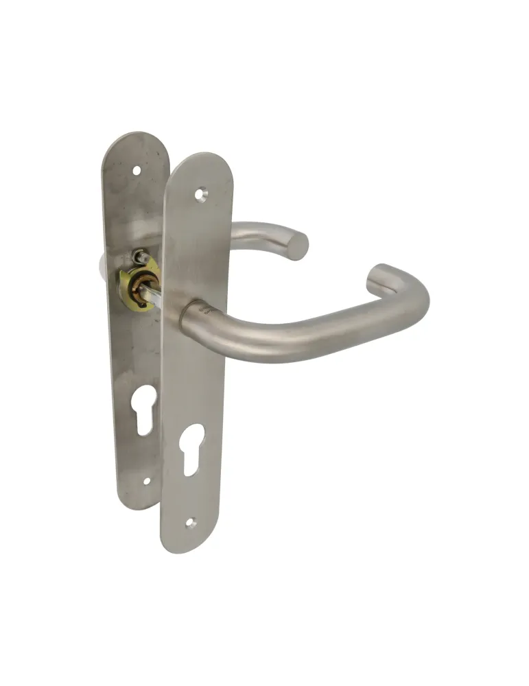 AMIG 10442 - Manilla con placa 3LB - 230 x 40 mm - Acero inoxidable 18/8 - Mate