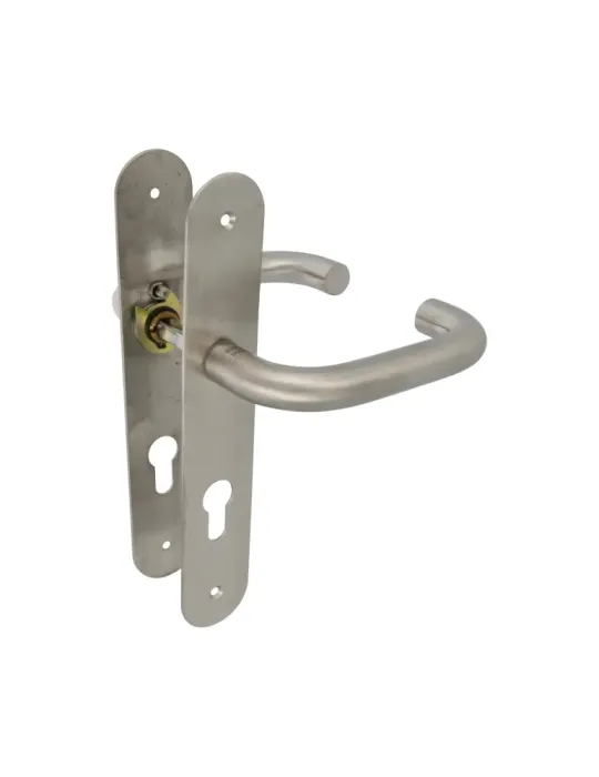 AMIG 10442 - Manilla con placa 3LB - 230 x 40 mm - Acero inoxidable 18/8 - Mate