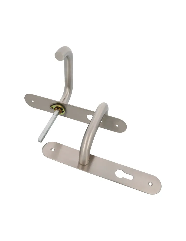 AMIG 10442 - Manilla con placa 3LB - 230 x 40 mm - Acero inoxidable 18/8 - Mate
