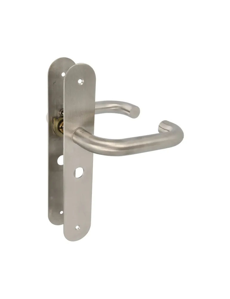 AMIG 10445 - Manilla con placa 3LW - 230 x 40 mm - Acero inoxidable 18/8 - Mate