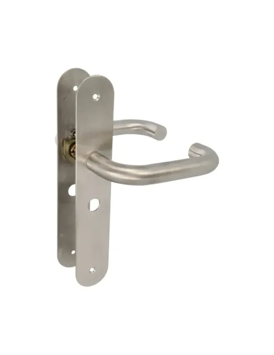 AMIG 10445 - Manilla con placa 3LW - 230 x 40 mm - Acero inoxidable 18/8 - Mate
