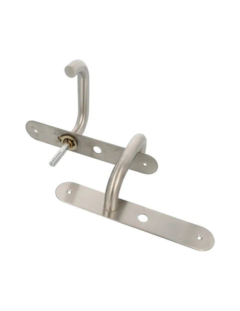 AMIG 10445 - Manilla con placa 3LW - 230 x 40 mm - Acero inoxidable 18/8 - Mate