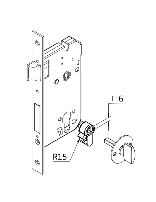 Adaptador cilindro-condena 1 - Zamak - Bicromatado