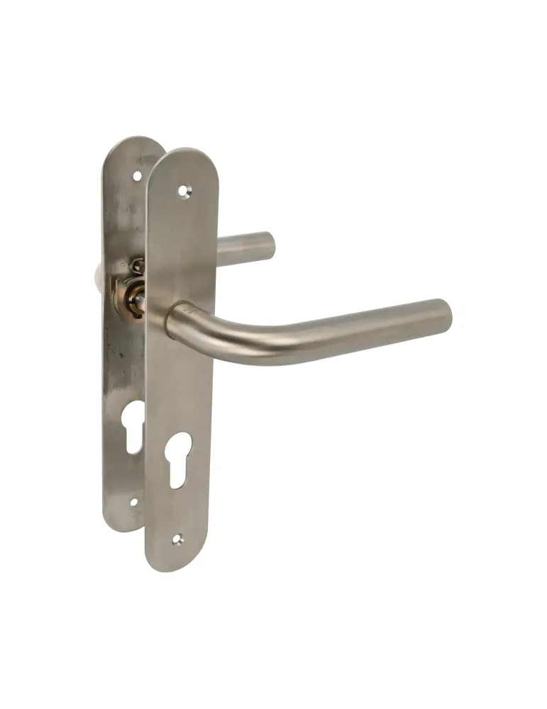 AMIG 10449 - Manilla con placa 4LB - 230 x 40 mm - Acero inoxidable 18/8 - Mate
