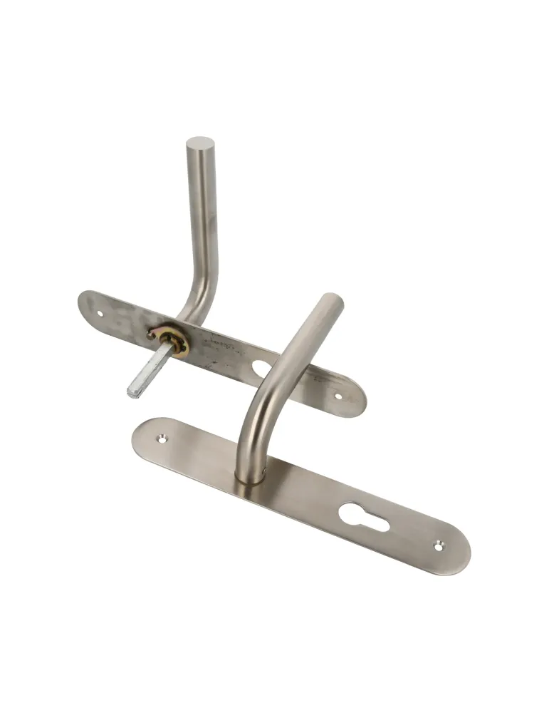 AMIG 10449 - Manilla con placa 4LB - 230 x 40 mm - Acero inoxidable 18/8 - Mate