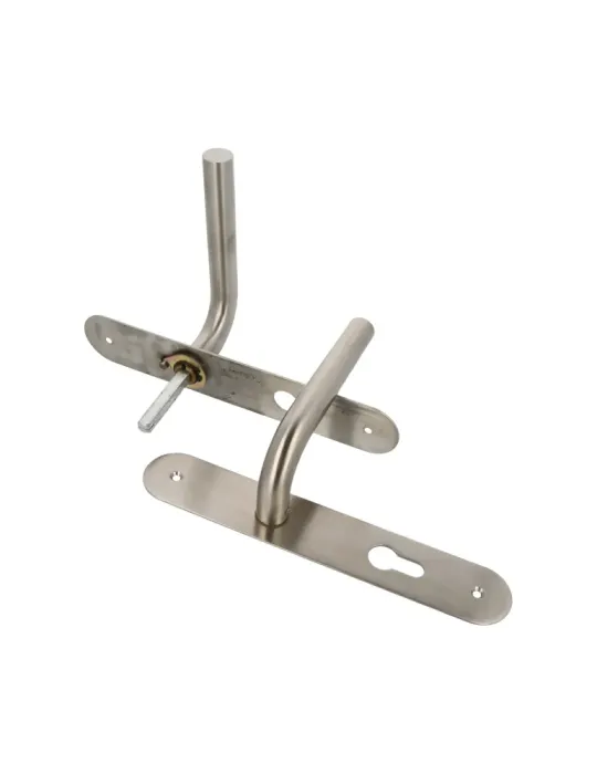 AMIG 10449 - Manilla con placa 4LB - 230 x 40 mm - Acero inoxidable 18/8 - Mate