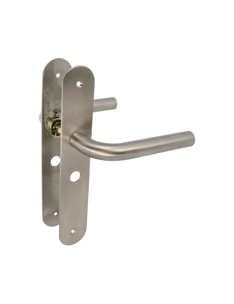 AMIG 10452 - Manilla con placa 4LW - 230 x 40 mm - Acero inoxidable 18/8 - Mate