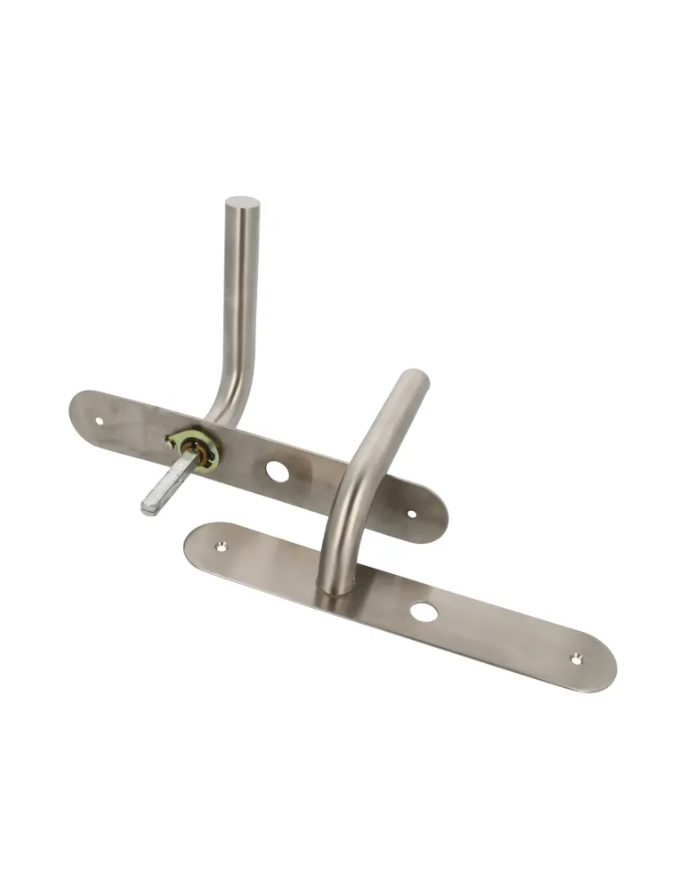 AMIG 10452 - Manilla con placa 4LW - 230 x 40 mm - Acero inoxidable 18/8 - Mate