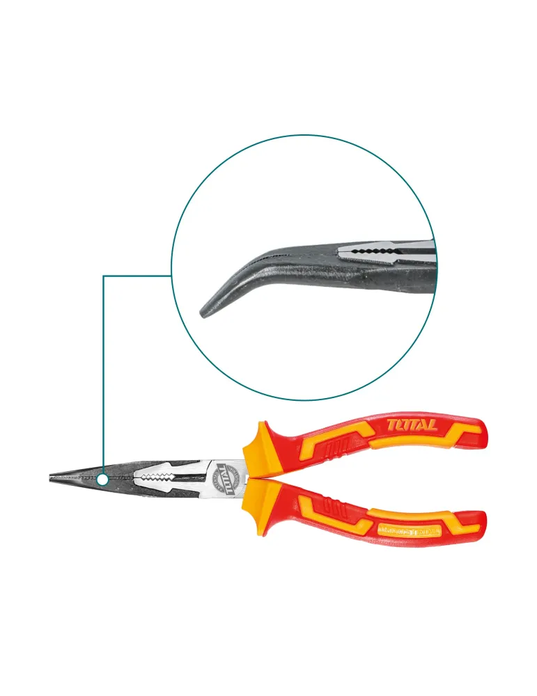 Alicate aislado de punta plana curva THTIP2481 - 200 mm - Cromo vanadio (Cr-V)