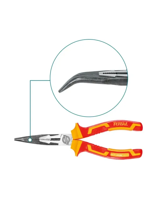 Alicate aislado de punta plana curva THTIP2481 - 200 mm - Cromo vanadio (Cr-V)